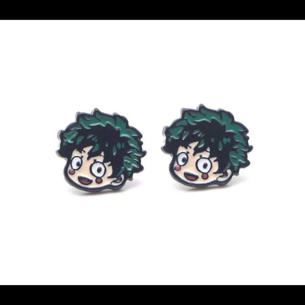 Izuku metal stud earrings my hero academia